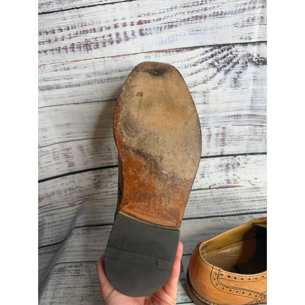 Cole Haan Men's Original Grand Wingtip Oxford Shoes British Tan Leather Size 9.5